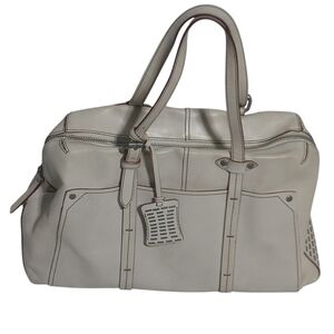 Olivia Harris Zip Closure Gun Metal Detail Satchel Handbag